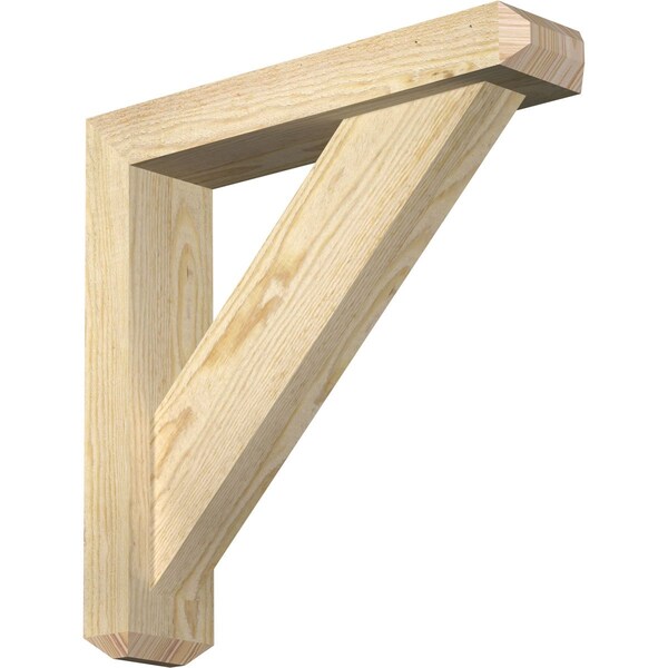 Ekena Millwork Traditional Craftsman Rough Sawn Bracket w/ Offset Brace, Douglas Fir, 4"W x 18"D x 18"H BKT0402X18X18TRA04RDF - main